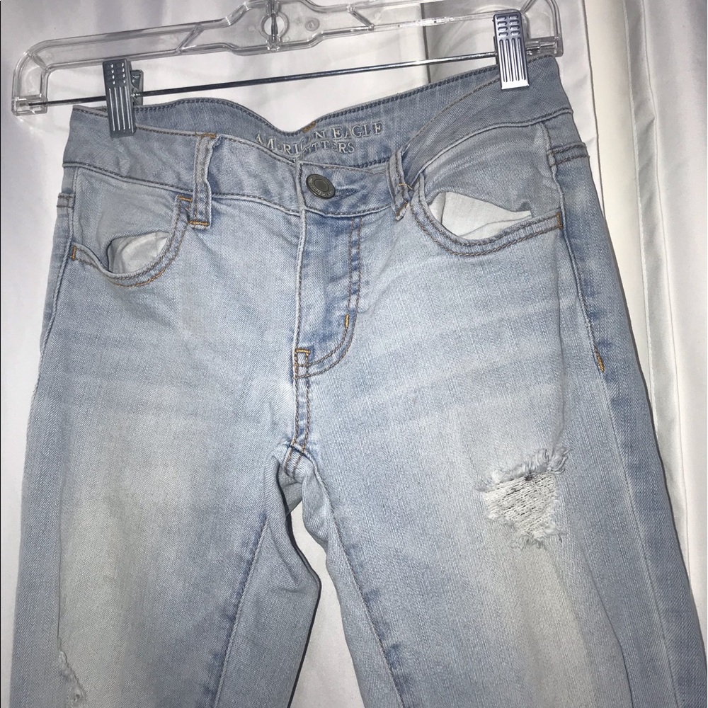 American Eagle Light Washed Ripped Faded Jeans